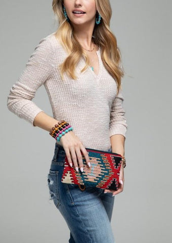 Aztec Print Clutch and Wristlet