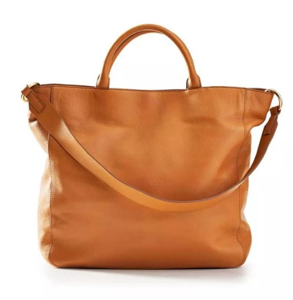The Traveler Vegan Leather Tote Bag with Colorful Strap