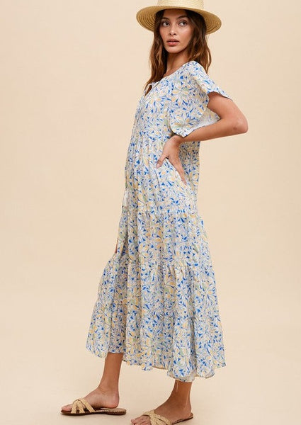 Floral Print Tiered Maxi Dress ~FINAL SALE