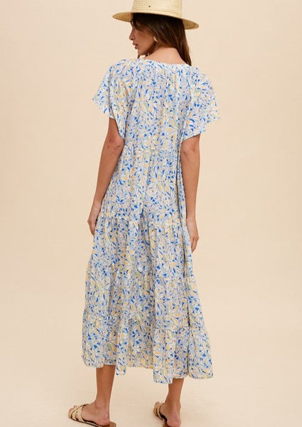Floral Print Tiered Maxi Dress ~FINAL SALE