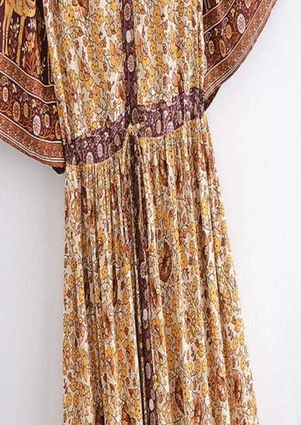 Bohemian Effortless Floral Print Maxi Dress