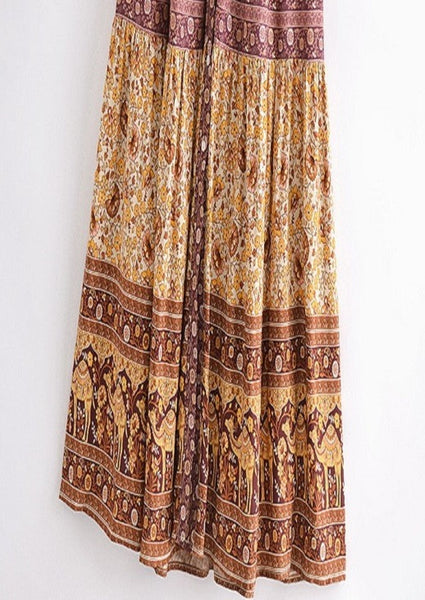 Bohemian Effortless Floral Print Maxi Dress