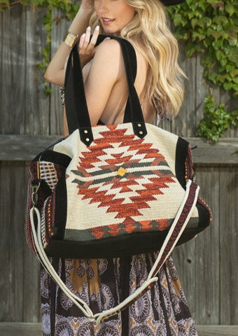 Aztec Patterned Travel Duffle Bag