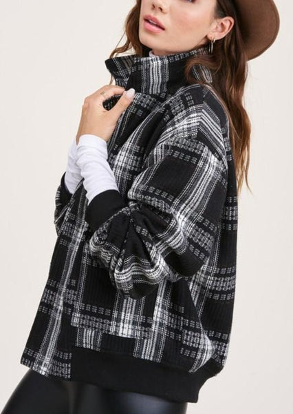 Encore  Plaid Bomber Jacket ~FINAL SALE