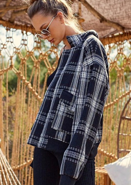 Encore  Plaid Bomber Jacket ~FINAL SALE