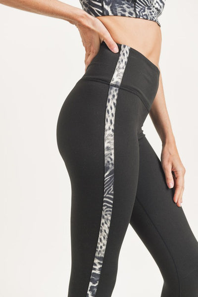 Safari Print Block High-Waisted Leggings