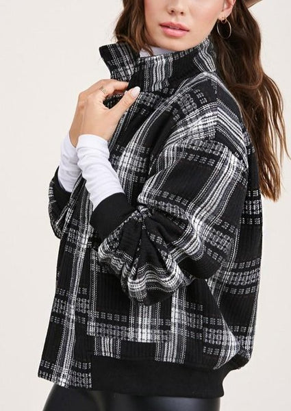Encore  Plaid Bomber Jacket ~FINAL SALE