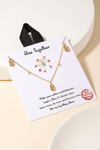 Rise Together Teardrop Gold Dipped Necklace
