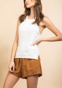 Whisper White Halter Knit Top~FINAL SALE