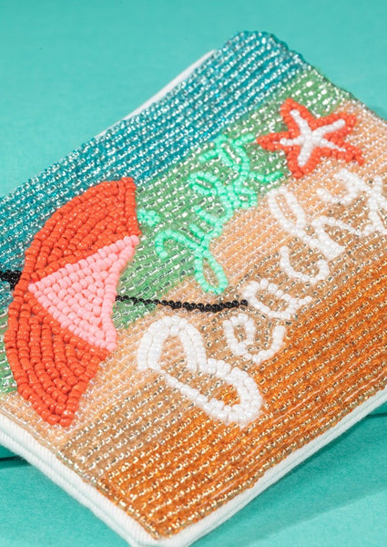 Just Beachy Beaded Credit Card Holder / Coin Purse