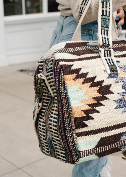 Natural Sands Aztec Print Duffle Tote Bag