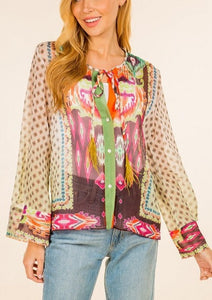 Southern Skies Boho Long Sleeve Blouse