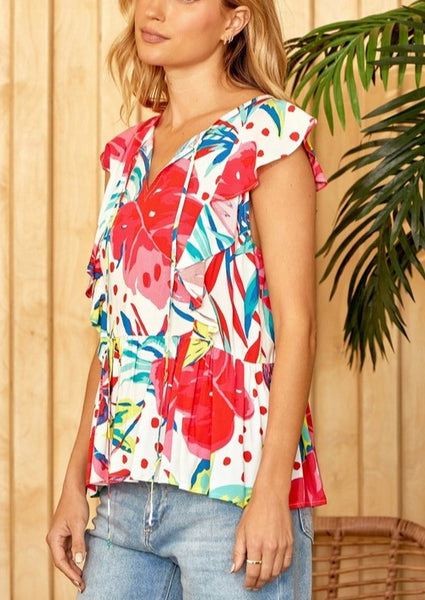 Tropical Breeze Peplum Top~FINAL SALE