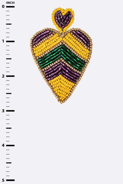 Mardi Gras Colorful Beaded Earrings