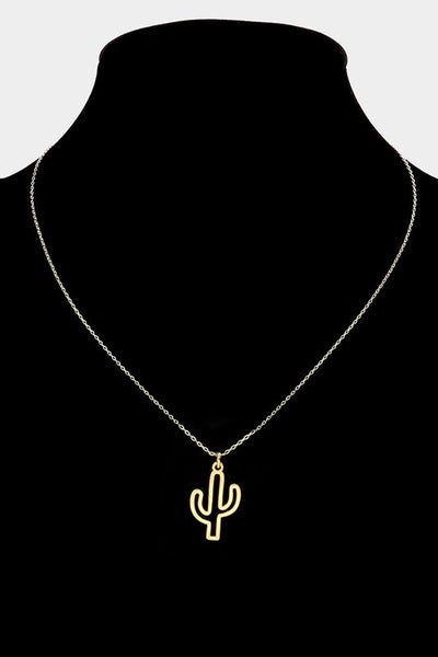 Gold Dipped Cactus Necklace