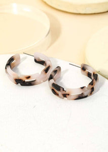 Acrylic Rectangle Chain Link Hoop Earrings