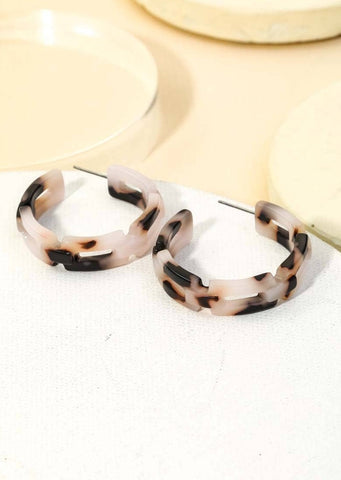 Acrylic Rectangle Chain Link Hoop Earrings