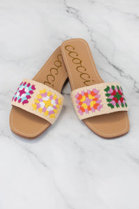 REEF SQUARE CROCHET SLIDE: LAVENDER/GREEN / 5.5