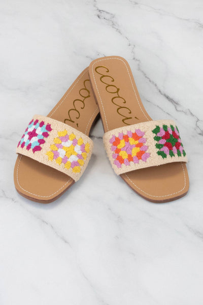 REEF SQUARE CROCHET SLIDE: LAVENDER/GREEN / 5.5