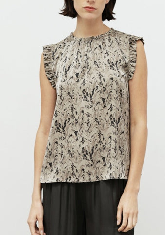 Ruffle Collar Floral Blouse