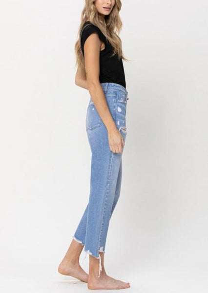 Vintage Vibes High Rise Straight Cropped Jeans