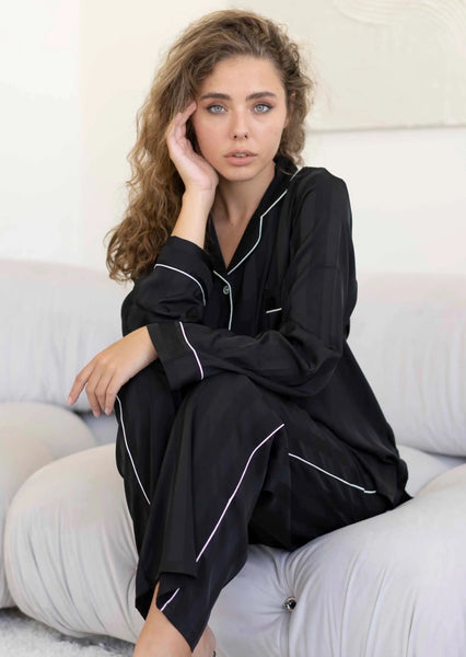 Silky Black Pajama Set ~ FINAL SALE