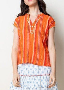 Sun-kissed Striped Crochet Detailed Top ~ FINAL SALE