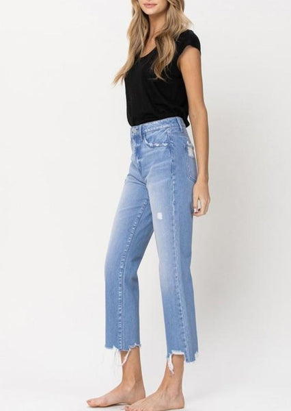 Vintage Vibes High Rise Straight Cropped Jeans