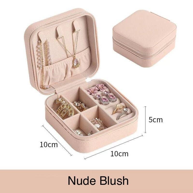 Mini Travel Jewelry Case - Nude Blush