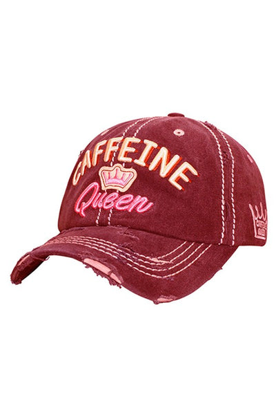 Caffeine Queen Embroidered Baseball Hat Cap