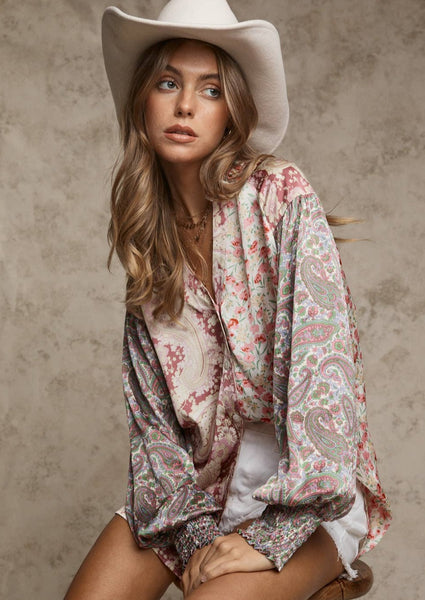 All Mixed Up Floral Print Blouse