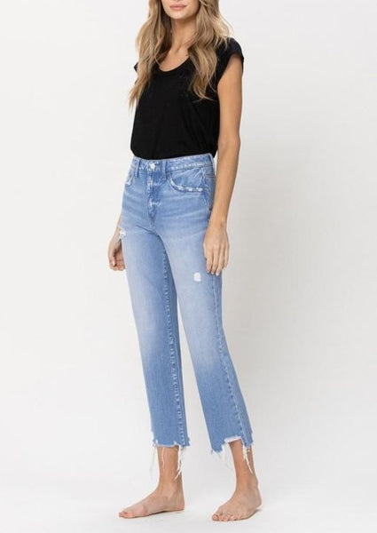Vintage Vibes High Rise Straight Cropped Jeans
