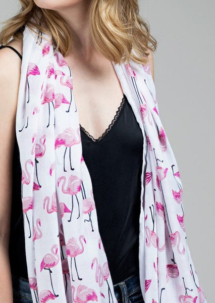 Restocked! Pink Flamingo Flocking Scarf