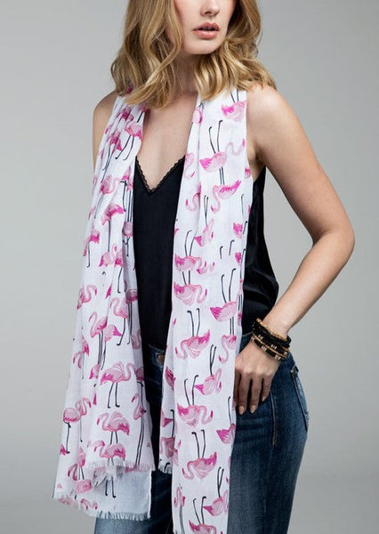 Restocked! Pink Flamingo Flocking Scarf