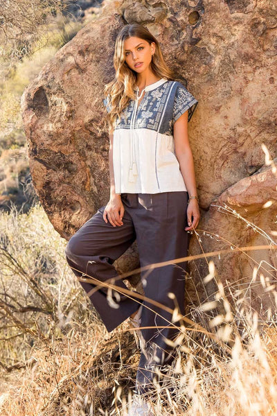 Sky's The Limit Embroidered Top