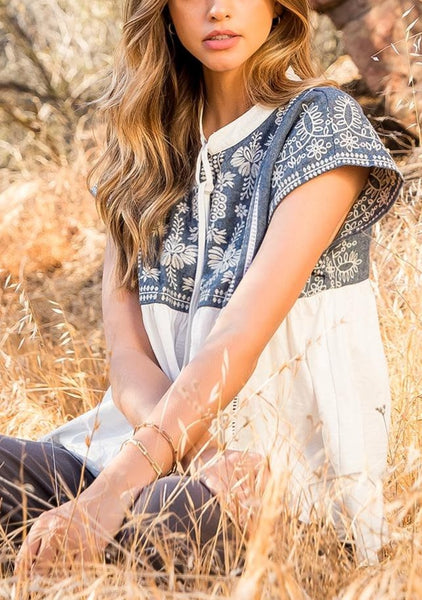Sky's The Limit Embroidered Top