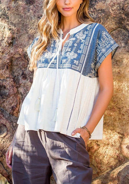 Sky's The Limit Embroidered Top