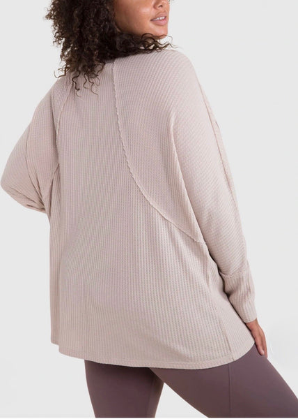 Curvy Waffle Pullover Top ~FINAL SALE