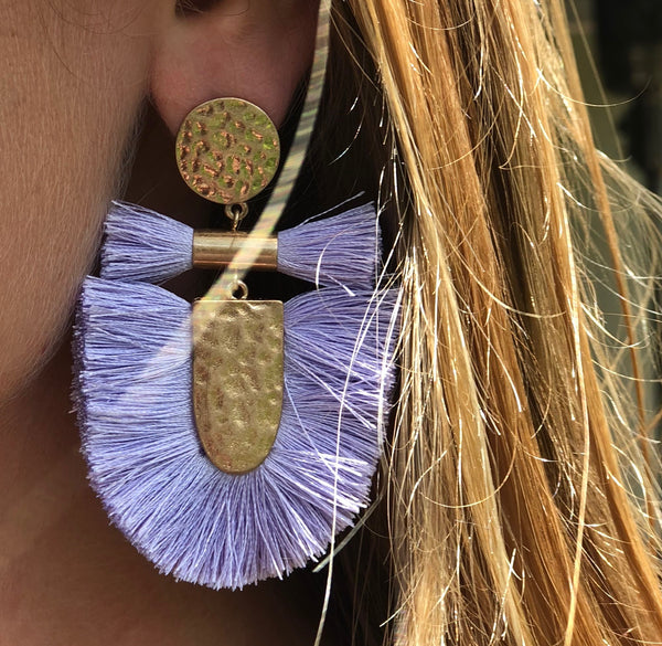 Lavender Tassel Earrings ~ FINAL SALE