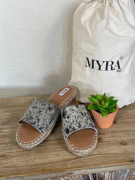 Myra Wrapper Leather Cowhide Flat Sandals