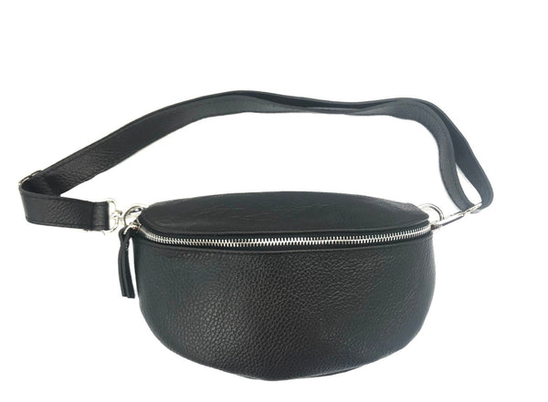 Travel Companion Leather Cross-body Sling Bag in Black