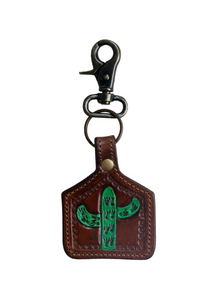 Cactus Leather Key Chain