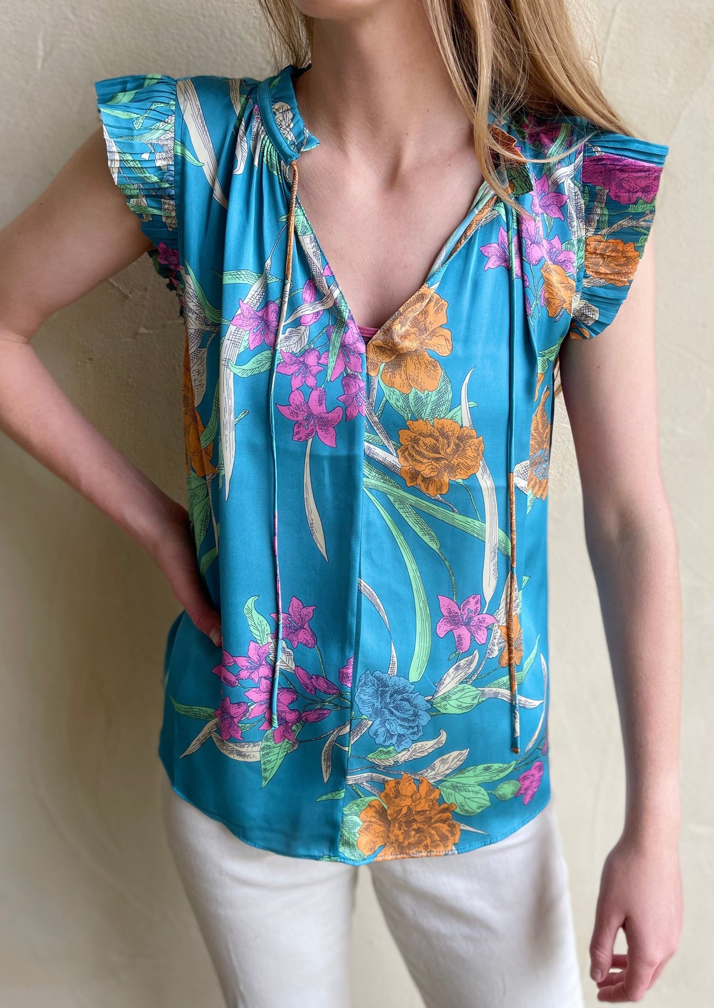 Margot Botanical Motif Blouse ~FINAL SALE