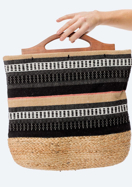 Boho Chic Jute Tote Bag