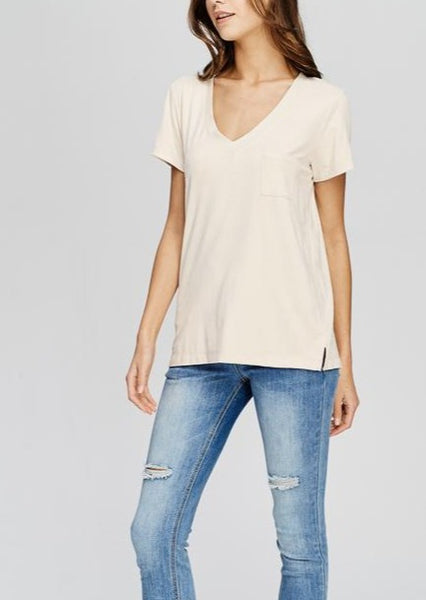 Faux Suede Short Sleeve T-Shirt~FINAL SALE