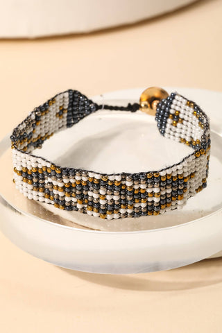 Boho Beaded Pattern Adjustable Bracelet