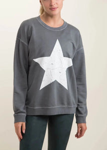 Vintage Star Cotton Sweatshirt in Gray~FINAL SALE