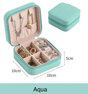 Mini Travel Jewelry Case - Aqua