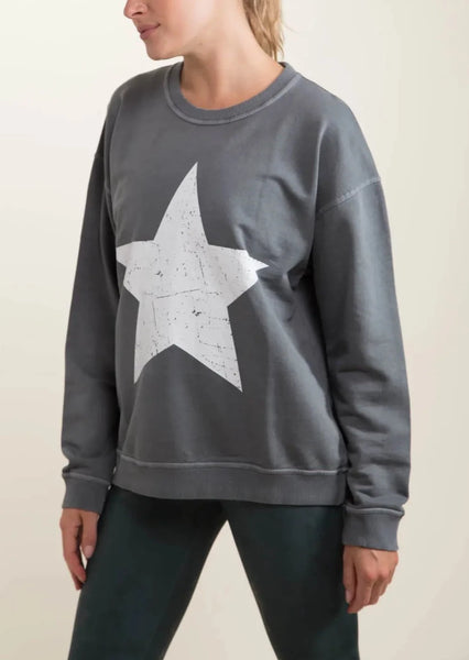 Vintage Star Cotton Sweatshirt in Gray~FINAL SALE