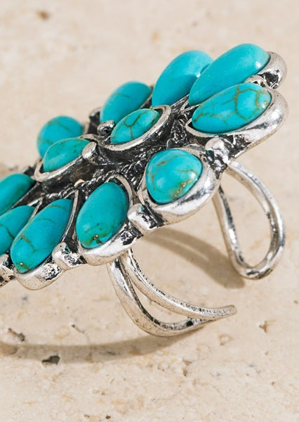 Blossom Stone Cuff Ring